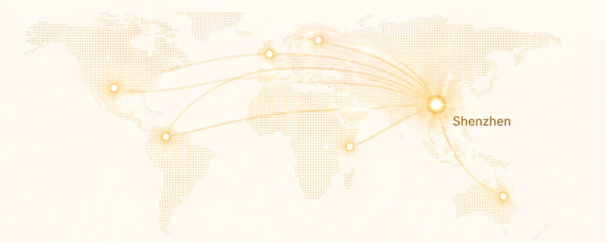 Global communication network connecting Shenzhen with international markets
